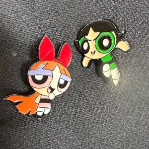 Powerpuff girls buttercup and blossom enamel pins